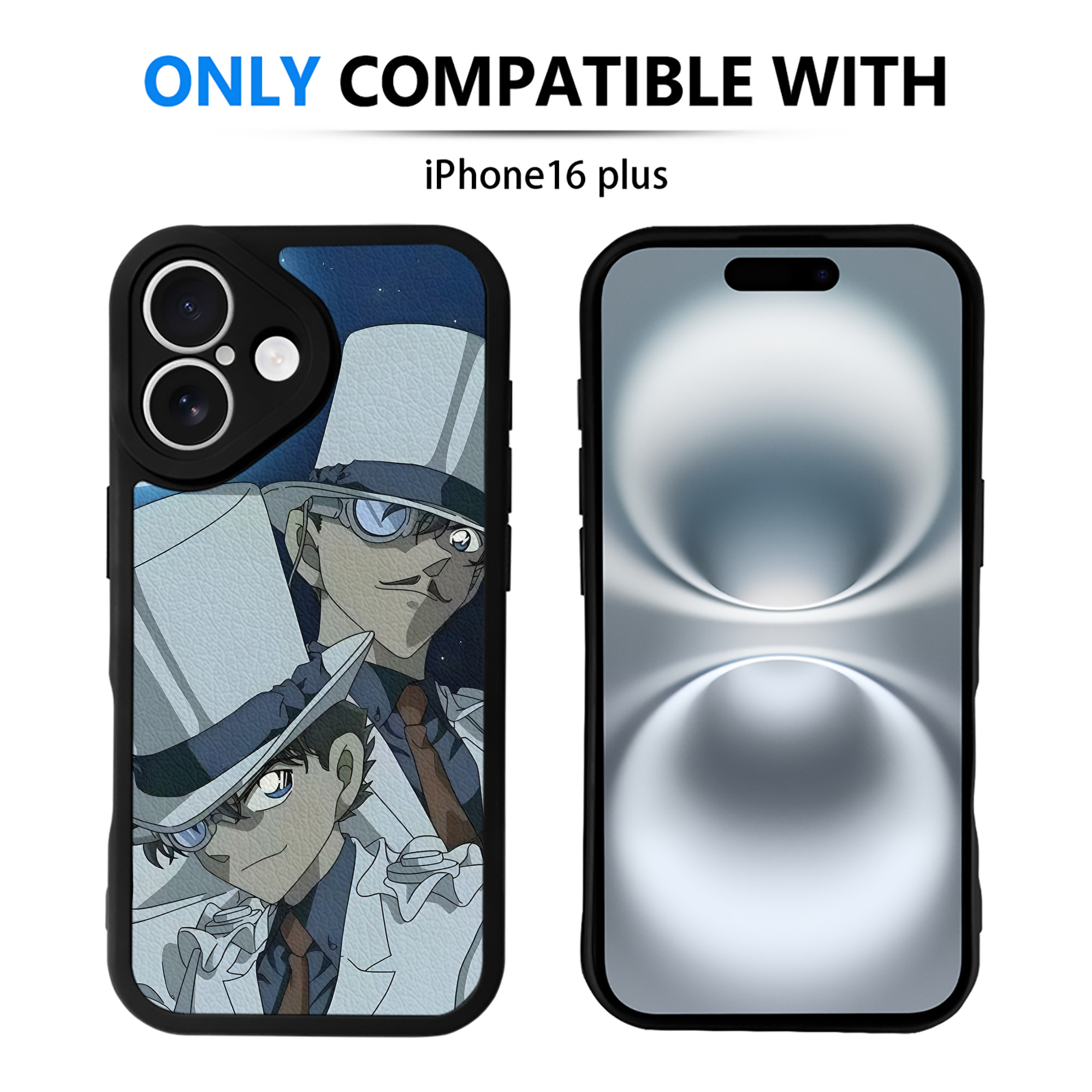 （画像用） 名探偵コナン Detective Conan 【iPhone 16シリーズ対応】シリコンスマホケース（レザー調） 材質：シリコン